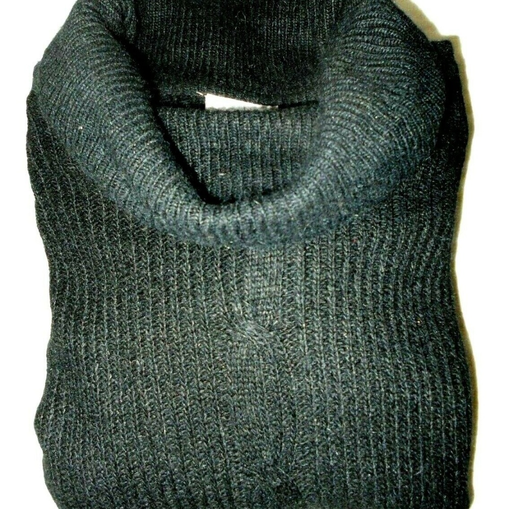 Silk Angora Pullover Black Long Sleeve Sweater